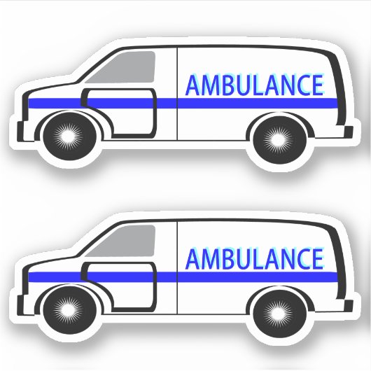 Ambulance - 2-up contour Cut Sticker (Voorkant)