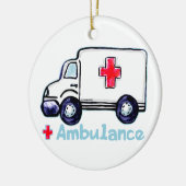 Ambulance aangepaste naam ornament (Links)