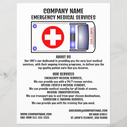 Ambulance Design, EMT, Paramedic Flyer (Voorkant)