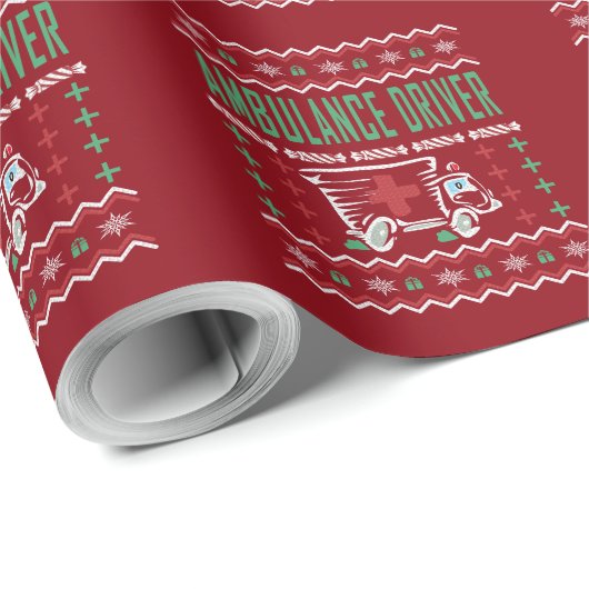 Ambulance driver Ugly KerstSweater Cadeaupapier (Rol Hoek)