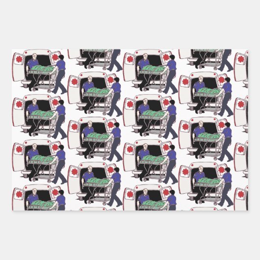 Ambulance Emergency Services Paramedics Inpakpapier Vel (Voorkant 3)