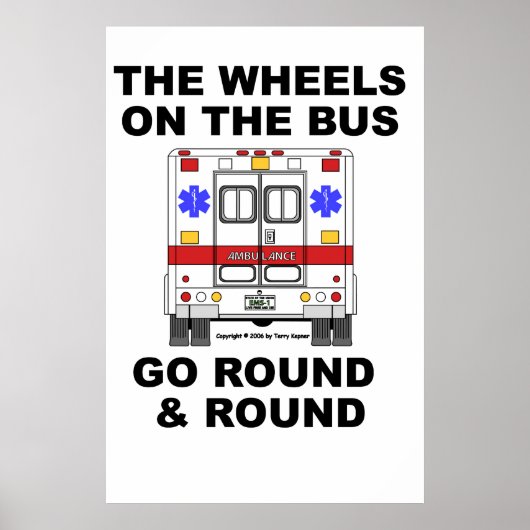 Ambulance EMS - Roues rondes, affiche (Devant)