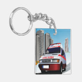 Ambulance in de stad sleutelhanger (Voorkant Links)