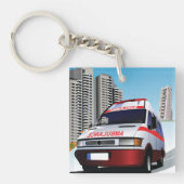 Ambulance in de stad sleutelhanger (Voorkant)