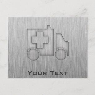 Ambulance; Metaalblik Briefkaart