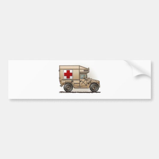 Ambulance Militaire Hummer Medische Bumpersticker (Voorkant)