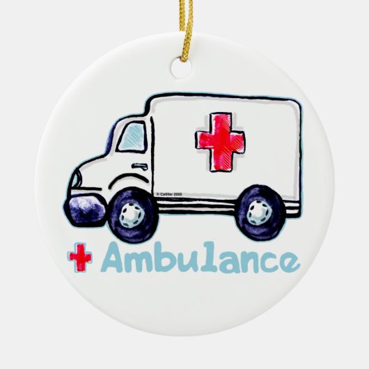 Ambulance nom personnalisé ornement (Devant)