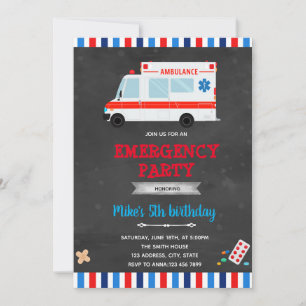 Ambulance noodoproep vervoersuitnodiging kaart