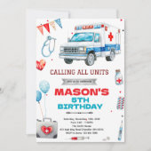 Ambulance party theme invitation (Devant)