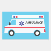 Ambulance Rechthoekige Sticker (Voorkant)