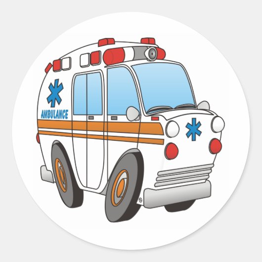 Ambulance Ronde Sticker (Voorkant)