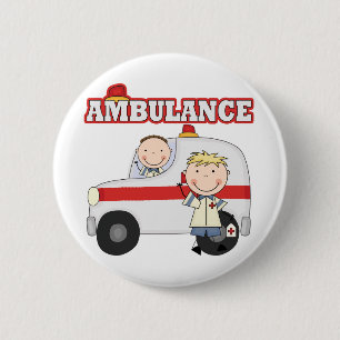 Ambulance T-shirts en cadeautjes Ronde Button 5,7 Cm