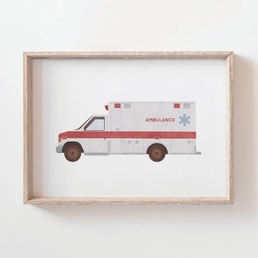 Ambulanceprint Kinderkamerdecoratie Poster