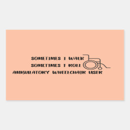 Ambulante rolstoelgebruiker Bumpersticker Rechthoekige Sticker