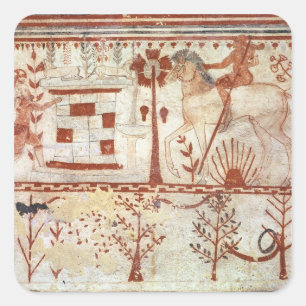 Ambush of the Trojaanse Prins Troilus Vierkante Sticker