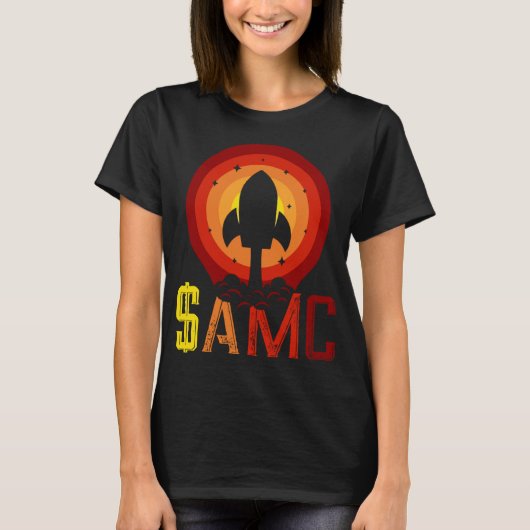 $AMC Funny Stocks Rocket Stonk Trading T-shirt (Voorkant)