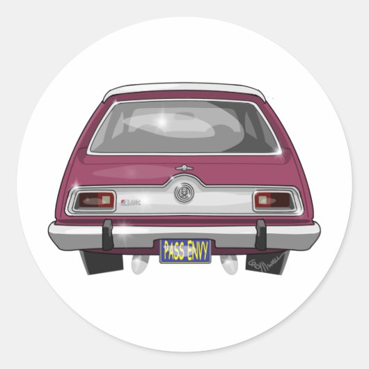 AMC Gremlin 1973 Ronde Sticker (Voorkant)