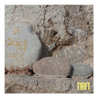 Amdo Tibetan Buddhist Mani Stones Perfect Poster