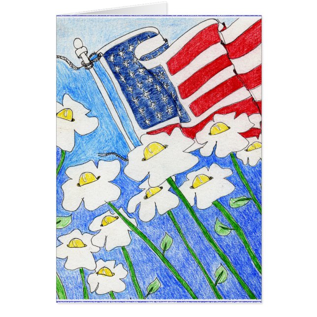 Âme aliénée : Fleurs payant le drapeau des USA (Devant)