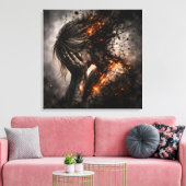 Âme Brisée : Toile Carrée de Douleur Interne (Insitu(Salon))