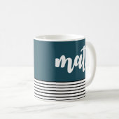 ÂME + Turquoise Stripes Couple Café Mug (Devant droit)