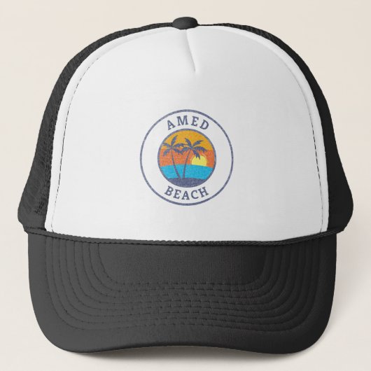 Amed Beach, Bali Faded klassieke stijl Trucker Pet (Voorkant)