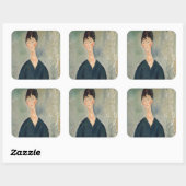 Amedeo Modigliani - Cafe singer Vierkante Sticker (Vel)