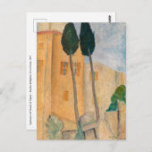 Amedeo Modigliani - Cypresses en Huizen in Cagnes Briefkaart (Voorkant / Achterkant)