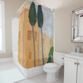 Amedeo Modigliani - Cypresses en Huizen in Cagnes Douchegordijn (In situ)