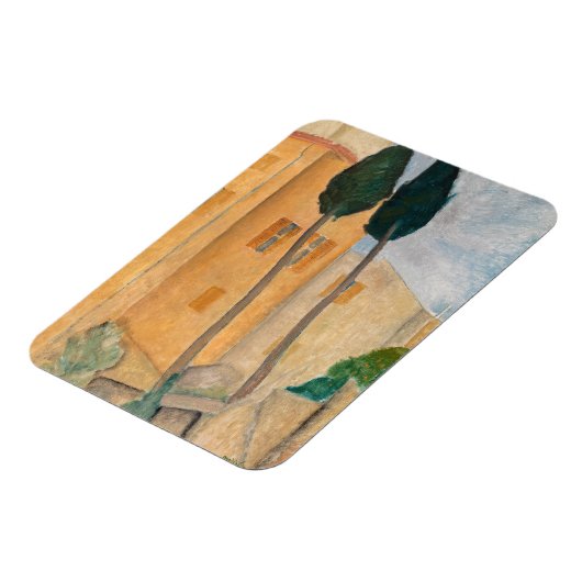 Amedeo Modigliani - Cypresses en Huizen in Cagnes Magneet (Linkerzijde)