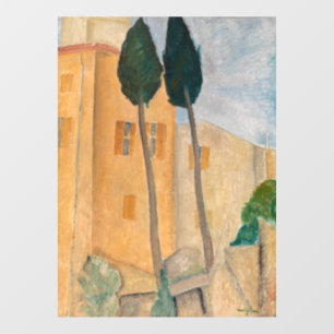 Amedeo Modigliani - Cypresses en Huizen in Cagnes Raamsticker