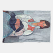 Amedeo Modigliani - Gypsy Vrouw met Baby Theedoek (Horizontaal)