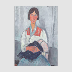 Amedeo Modigliani - Gypsy Vrouw met Baby Tissuepapier
