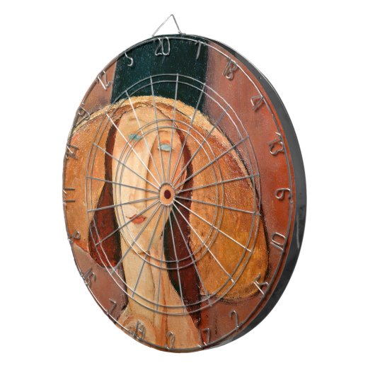 Amedeo Modigliani - Jeanne Hebuterne in groot Pet Dartbord (Voorkant Rechts)