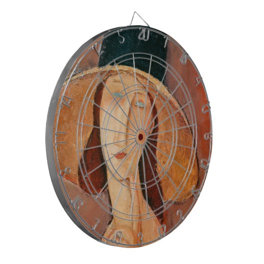 Amedeo Modigliani - Jeanne Hebuterne in groot Pet Dartbord (Voorkant Links)