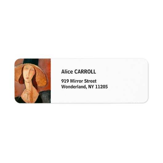 Amedeo Modigliani - Jeanne Hebuterne in groot Pet Etiket (Voorkant)