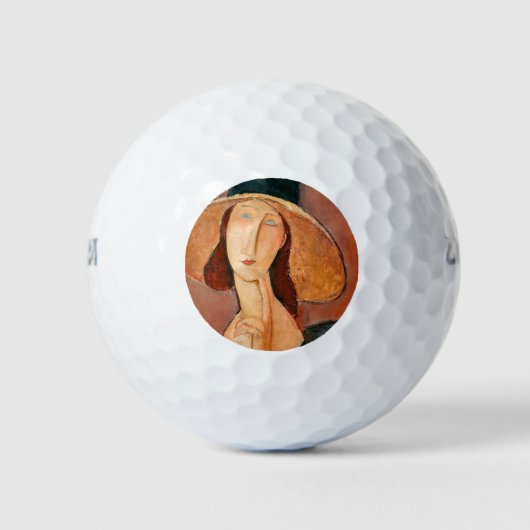 Amedeo Modigliani - Jeanne Hebuterne in groot Pet Golfballen (Voorkant)