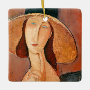 Amedeo Modigliani - Jeanne Hebuterne in groot Pet Keramisch Ornament