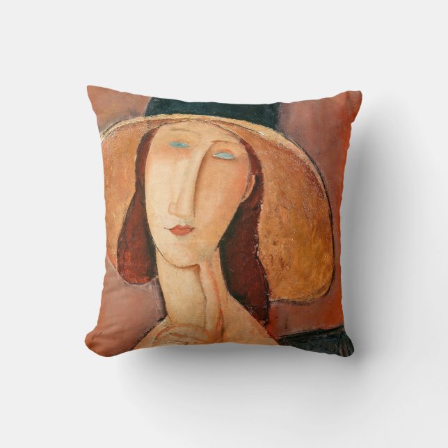 Amedeo Modigliani - Jeanne Hebuterne in groot Pet Kussen (Voorkant)