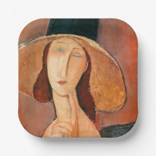 Amedeo Modigliani - Jeanne Hebuterne in groot Pet Papieren Bordje