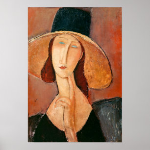 Amedeo Modigliani - Jeanne Hebuterne in groot Pet Poster