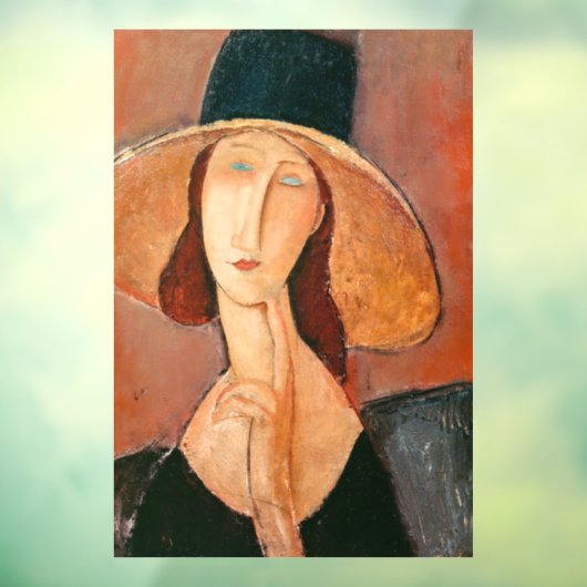 Amedeo Modigliani - Jeanne Hebuterne in groot Pet Raamsticker (Vel 3)