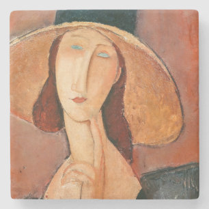 Amedeo Modigliani - Jeanne Hebuterne in groot Pet Stenen Onderzetter