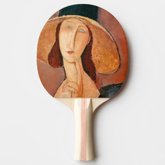 Amedeo Modigliani - Jeanne Hebuterne in groot Pet Tafeltennisbatje (Voorkant)