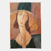 Amedeo Modigliani - Jeanne Hebuterne in groot Pet Theedoek (Verticaal)