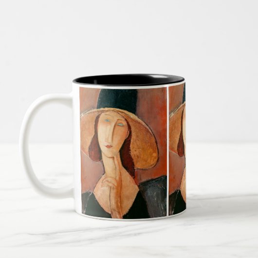 Amedeo Modigliani - Jeanne Hebuterne in groot Pet Tweekleurige Koffiemok (Links)
