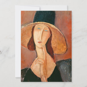 Amedeo Modigliani - Jeanne Hebuterne met grote hoe Bedankkaart