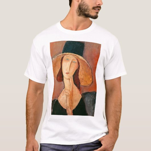 Amedeo Modigliani - Jeanne Hebuterne met grote hoe T-shirt (Voorkant)