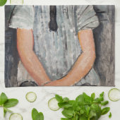 Amedeo Modigliani - Jong Meisje in een Gestreepte  Theedoek (Gevouwen)