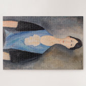 Amedeo Modigliani - Jong vrouw in het blauw Legpuzzel (Horizontaal)